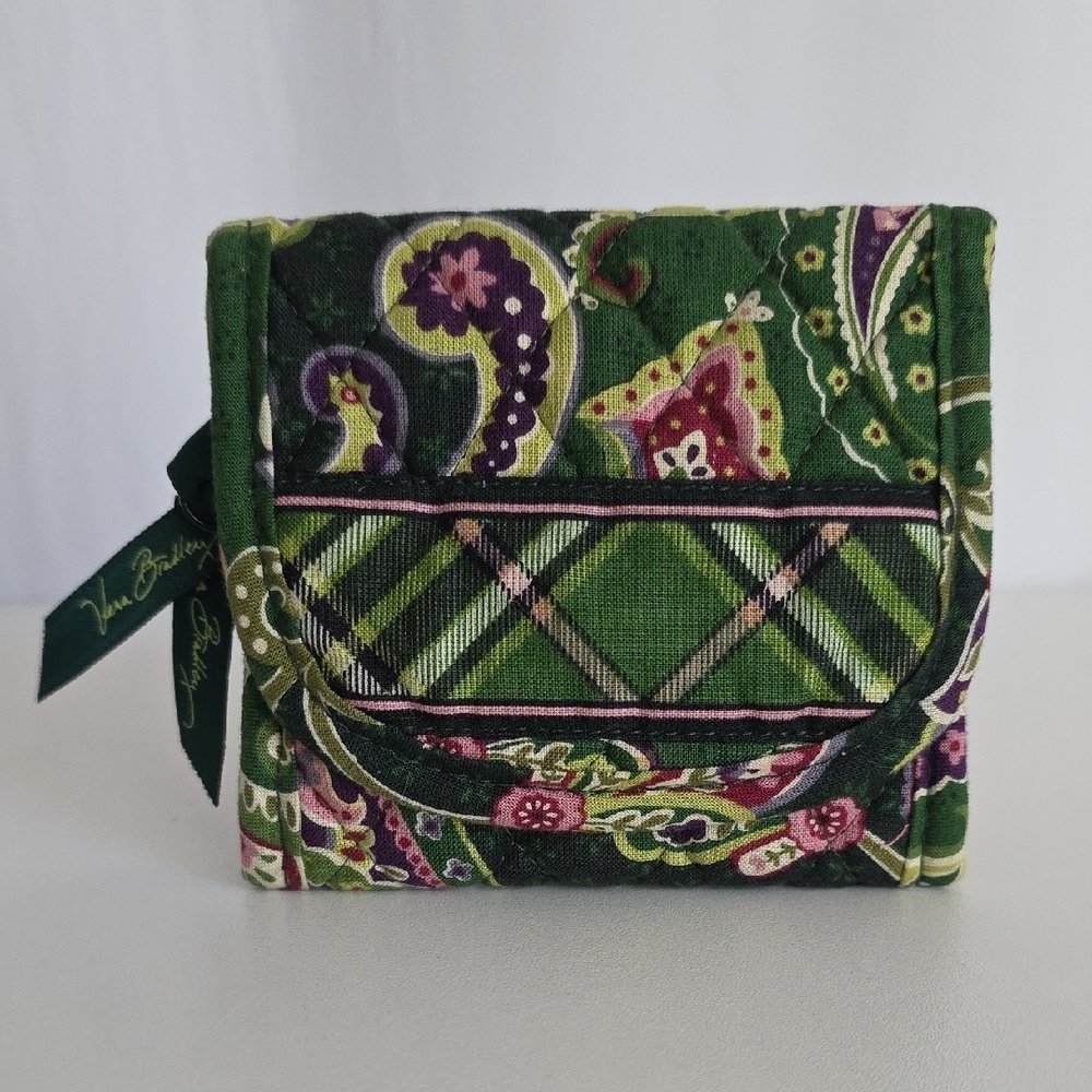 Vera Bradley Green & Pink Wallet.